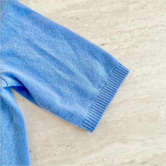 Boden 100%Cashmere Sweater Top Short Sleeve Blue Size XS Women's - Picture 5 of 5